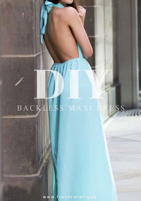 Backless Dress Sewing Pattern, Diy Open Back Dress, Diy Backless Dress, Open Back Dress Pattern, Simple Strapless Dress, Backless Dress Pattern, Sewing Step By Step, Diy Backless, Summer Dresses Tutorial