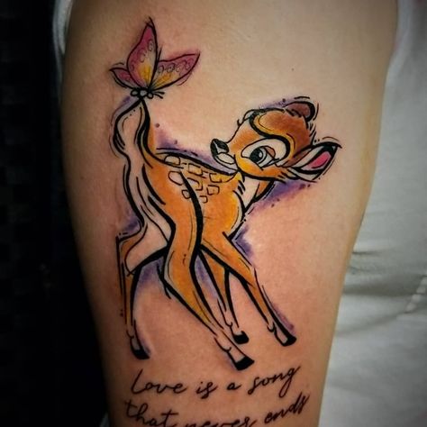 From love and loss to friendship and forgiveness, Disney movies (and Walt himself) have some profound life lessons to teach us — and often in the form of Disney Quote Tattoos, Thumper Tattoo, Bambi Tattoo, Disney Tattoos Quotes, Cute Disney Tattoos, Pooh Tattoo, Disney Sleeve Tattoos, Forearm Tattoo Quotes, Practically Perfect In Every Way