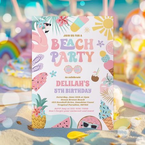 $2.92 | Tropical Beach Summer Ocean Birthday Party | Summer Birthday Invitations | pool party, summer pool party, pool birthday party, pool birthday, summer birthday party, tropical beach party, tropical beach birthday, tropical ocean party, beach birthday party, party at the beach Ocean Birthday Party Invitations, Beach Party Invite, Party At The Beach, Birthday Soiree, Ocean Birthday Party, Beach Birthday Party, Ocean Birthday, Backyard Beach, Ocean Party