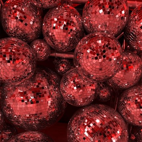 Red Disco Ball, Maroon Aesthetic, Rock And Roll Birthday, Rock Aesthetic, Ball Aesthetic, Cute Black Wallpaper, Nye Wedding, Disco Balls, Disco Ball