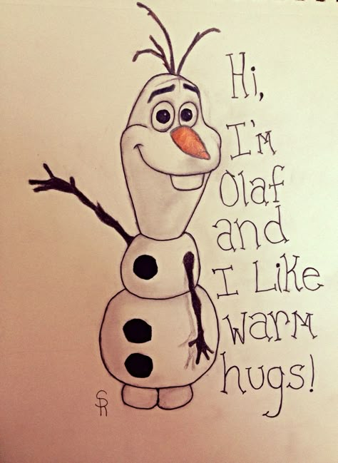 Olaf from frozen! Disney Art Diy, Olaf Drawing, Frozen Drawings, Disney Doodles, Disney Character Drawing, Arte Doodle, Diy Drawing, Disney Drawings Sketches, Disney Paintings