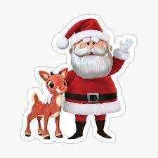 Rudolph The Red-Nosed Reindeer and Santa Clause " Sticker for Sale by brittanymonaco | Redbubble Outside Decorations, Rudolph The Red, Holiday Stickers, Santa Clause, Red Nosed Reindeer, Perfect Stocking Stuffers, Santa And Reindeer, Holiday Art, A Christmas Story