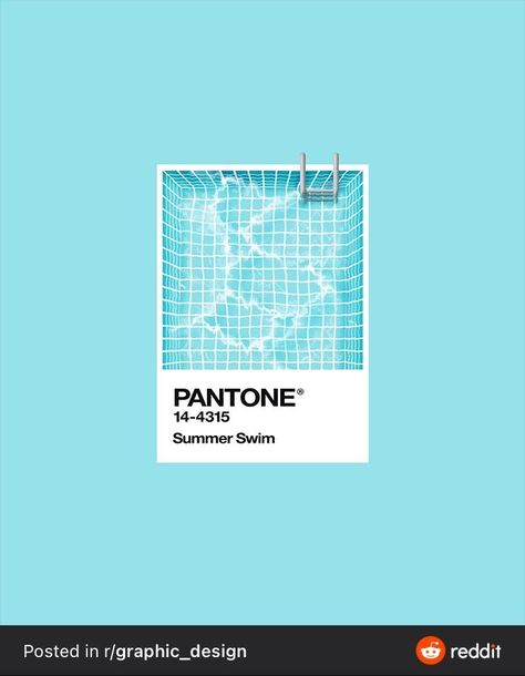 Pantone Design Graphics, Swim Graphic Design, Pool Graphic Design, Pantone Graphic Design, Summer Poster Design, Summer Pantone, Pool Graphic, Pantone Poster, Swimming Pool Art