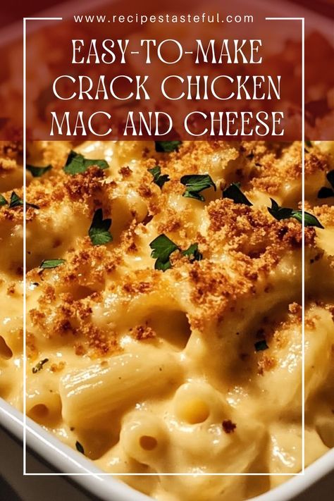 A creamy, cheesy, and deliciously comforting dish that combines macaroni, chicken, and ranch flavors for an irresistible meal perfect for family dinners or gatherings. Mac And Cheese Chicken Recipe, Mac And Cheese Chicken, Macaroni Chicken, Chicken Mac And Cheese Recipe, Creamed Turkey, Chicken Mac And Cheese, Creamy Mac And Cheese, Cheese Chicken, Quick Weeknight Meals