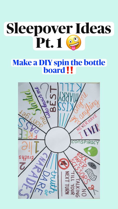 Make a DIY spin the bottle with questions!!! Diy Spin The Bottle, Crafts To Do When Your Bored, Spin The Bottle, Sleepover Ideas, Crafts To Do, Spinning