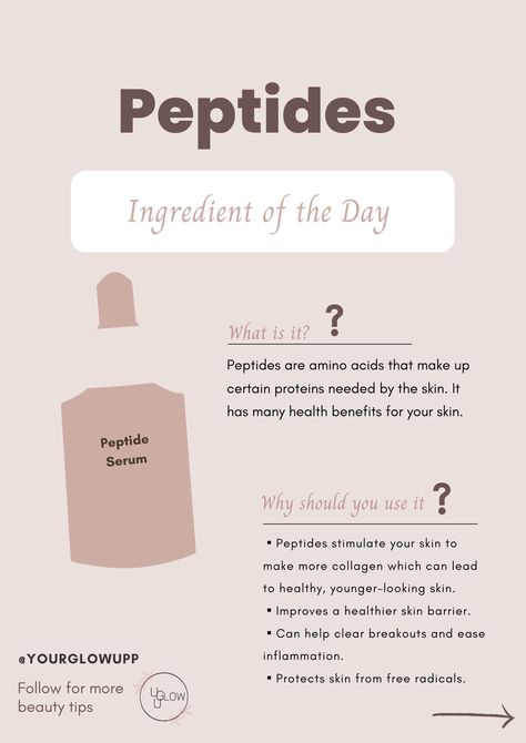 If you are not using peptides you are missing out on something. Peptides has some amazing benefits for your skin💖 #skincare #skincareingredients #peptides #beautytips #glowingskin #yourglowup Peptides In Skincare, Peptides Benefits, Esthetician Humor, Hydrating Face Mask Diy, Peptides Skin Care, Dry Skin Diy, Esthetician Inspiration, Esthetician School, Skin Aesthetic