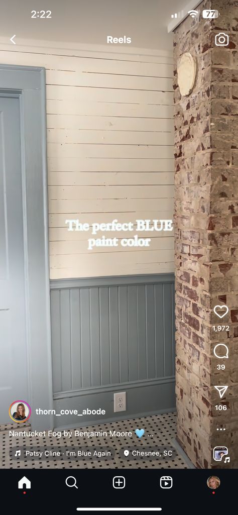 Dusty Blue Interior Paint, Dusty Cornflower Benjamin Moore Bedroom, Bathroom Wayne’s Coating, Dusty Blue Sherwin Williams, Bm Dusty Cornflower, Benjamin Moore Dusty Cornflower, Master Bath Paint Ideas, Dusty Cornflower Benjamin Moore, Dusty Blue Paint Color