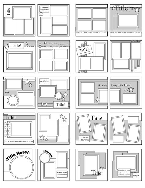 copic color combinations | Scrapbook Page Sketches, by Katie Butler Page Sketches, Ide Scrapbook, Scrapbook Planning, Scrapbook Inspo, Anniversary Scrapbook, Scrapbook Design Layout, Scrapbooking Sketches, Becky Higgins, Simple Scrapbook