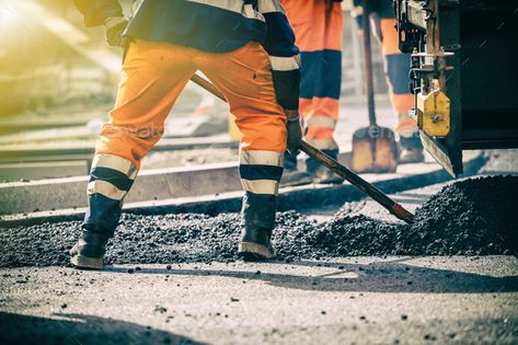 Teamwork on road construction by blas. Teamwork, Group of workers on a road construction, team of people at work #Affiliate #construction, #blas, #Teamwork, #road Road Workers, Noise Barrier, Construction Branding, Company Mission, Concrete Contractor, Stamped Concrete Patio, Road Construction, Industrial Photography, Construction Work