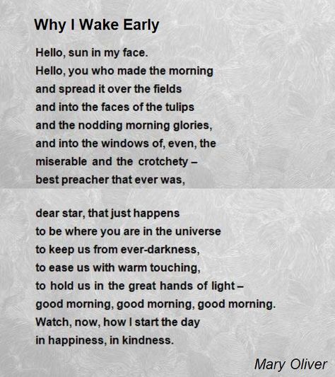 Why I Wake Early Poem by Mary Oliver - Poem Hunter Unexpected Friendship Quotes, Wake Early, Morning Poem, Mary Oliver Poems, Short Friendship Quotes, Poem A Day, Friendship Poems, Famous Poems, Mary Oliver