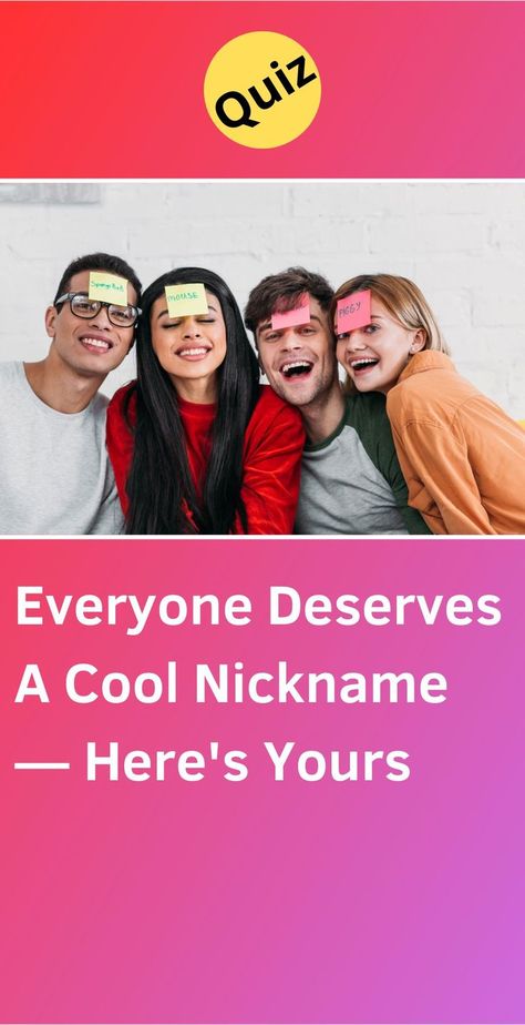 Are you ready to discover your cool nickname? This quiz will help you find the perfect one for you. Answer these 10 interesting questions, and we'll reveal the nickname that suits you best. Let's dive in! #yourmind #yourthoughts #inyourhead #innerpersonality #personalityQuizzes #whoareyou #aboutme #personality #Quizzes #quizzesfunny #funquizzestotake #me #quizzesaboutyou #nickname Bible Quizzing Funny, Nickname Quiz, Bible Quizzing, Quizzes Funny, Fun Quiz Questions, Interesting Quizzes, Uplifting Bible Verses, Fun Quizzes To Take, Cute Nicknames