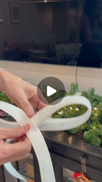 Keri Collins & Suzanne Higgins on Instagram: "Simple bow tutorial for your garland…start with good quality wired ribbon, loop, pinch and repeat 🤍🤍. . . . . . . .#holidayinspo #christmasinspo #ohchristmastree #diychristmas #christmastips #christmasribbon ##christmasbows #tipsandtricks #christmas2024 #lovechristmas #ksforeverdesigns" Garland With Ribbon Christmas, Christmas Tree Toppers Ideas Diy Ribbon, Garland Bows How To Make, Ribbon In Garland Christmas, Bows On Garland, Diy Ribbon Garland Christmas, How To Put Ribbon On Garland, Mesh Ribbon Ideas, Ribbon On Garland