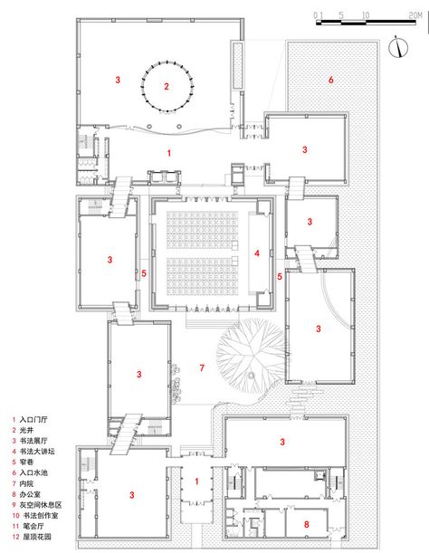 Gallery of Shuyang Art Gallery / UAD - 23 Art Gallery Plan Design, Art Center Floor Plan, Art Gallery Floor Plan Design, Art Gallery Architecture Concept, Art Gallery Plan Architecture, Gallery Plan Architecture, Museum Plan Architecture, Art Museum Floor Plan, Museum Plan Architecture Projects