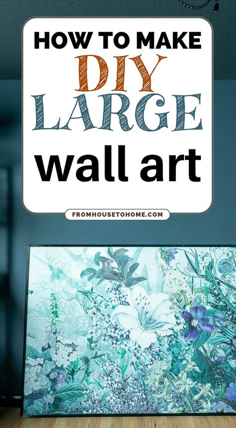 Useful Crafts For The Home, Large Wall Art Diy, Blue Home Office, Blue Home Offices, Diy Large Wall Art, Large Scale Wall Art, Useful Crafts, Giant Wall Art, Diy Mason Jars