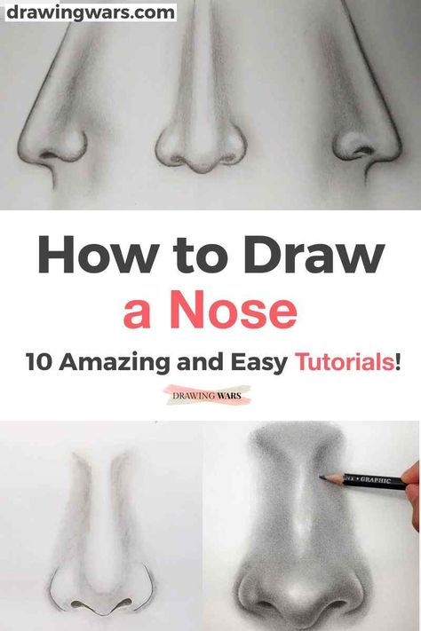 The 10 Best Tutorials on How To Draw A Nose Check out number 7! Its my personal favorite! Noses Painting, Nose Watercolor, How To Draw Noses, Easy Nose Drawings, Paint Nose, Nose Step By Step, Nose Cartoon, Draw Noses, How To Draw A Nose