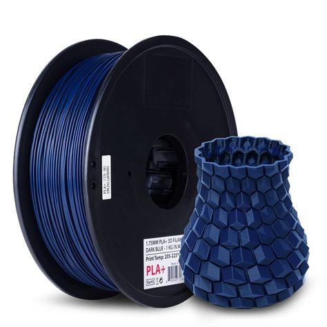 Amazon.com: Inland PLA Plus (PLA+) 3D Printer Filament 1.75mm - PLA Pro Dimensional Accuracy +/- 0.03 mm - 1 kg Spool (2.2 lbs) – Fits FDM/FFF Printers – Odor Free, Clog Free 3D Printing Filaments - Dark Blue : Industrial & Scientific 3d Printing Filament, 3d Printer Filament, Logitech, 3d Printer, Flash Drive, 3d Printing, Printer, Dark Blue, Blue