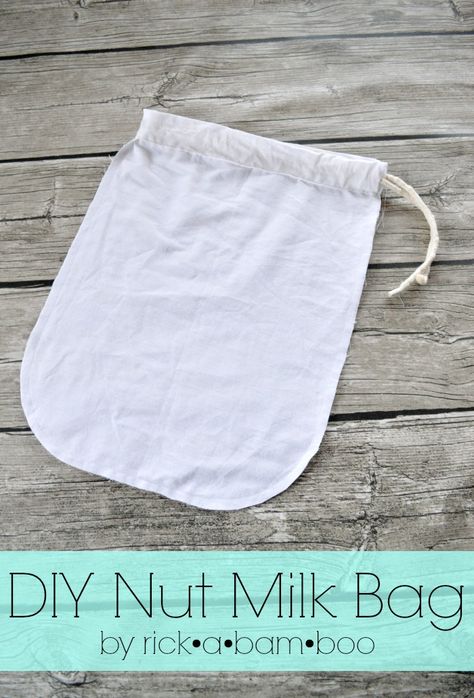 Easy to make nut milk bag to strain the pulp from your homemade dairy milk alternatives. Vitamin Recipes, Diy Nut Milk, Homemade Nut Milk, Homemade Almond Milk, Nut Milk Bag, Bagged Milk, Cashew Milk, Milk Alternatives, Nut Milk