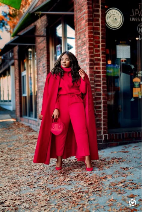 Fall monochromatic looks Follow my shop @aliscia.marie on the @shop.LTK app to shop this post and get my exclusive app-only content! #liketkit @shop.ltk http://liketk.it/3rssG #fallfashion #fallstyle #streetstylefashion #wardrobe #blackgirlfashion #blackgirloutfits Shades Of Red Outfit, Red Winter Outfits Aesthetic, Monochromatic Winter Outfits, Dramatic Outfits Style, Red Black And White Outfit Ideas, Red Preppy Outfit, Monochromatic Outfit Red, Black White And Red Outfits, Winter Glam Outfit