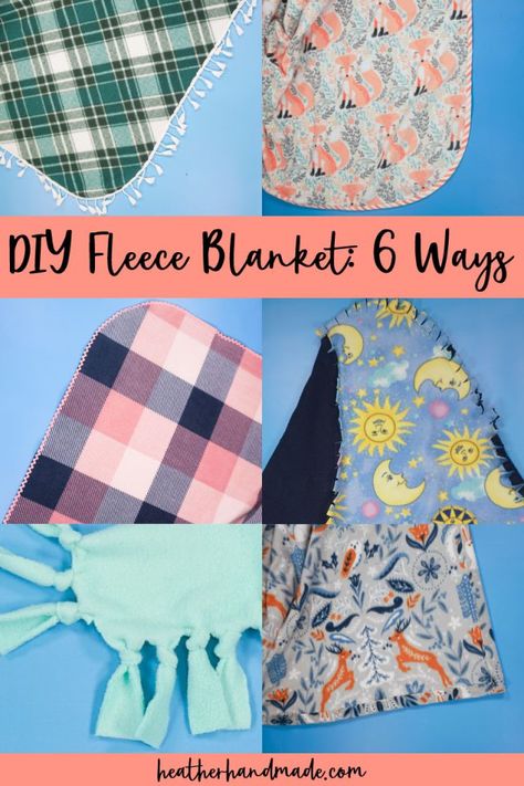 How To Finish A Fleece Blanket Edge, Diy Fleece Blanket, Fleece Blanket Edging, Fleece Diy, Fleece Blanket Diy, Blanket Sewing, Charity Sewing, Make A Blanket, Fleece Projects