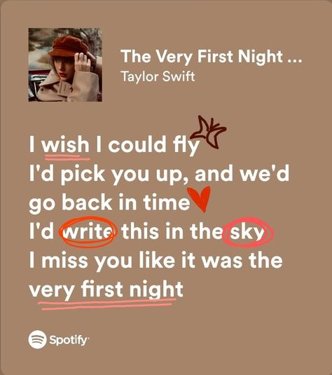 The Very First Night Taylor Swift Lyrics, The Very First Night Taylor Swift, Red Layout, The Very First Night, Night Lyrics, Musician Quotes, Music Doodle, Red Tv, Nights Lyrics