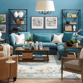 How to Pick Paint Colors Teal Couch, Teal Living Rooms, Southern Living Homes, Porch Furniture, Home Decor Ideas Living Room, Cane Chair, Ideas Living Room, Style Deco, Home Design Ideas