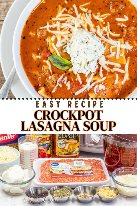 Slow Cooker Lasagna Soup Lazy Lasagna Soup Crockpot, Dump And Go Creamy Lasagna Soup, Soup With Cheese Ravioli, Easy Slow Cooker Lasagna Soup, Best Crockpot Lasagna With Ricotta, Creamy Lasagna Cheese Tortellini Soup, Lasagna Soup With Jar Sauce, Croc Pot Lasagna Soup, Crockpot Lasagna Soup With Marinara Sauce