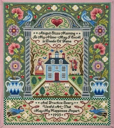 American Sampler | Idyllic Stitches Antique Samplers, Embroidery Sampler, Applique Kit, American Antiques, Vintage Cross Stitches, Needlepoint Patterns, Cross Stitch Samplers, Needlepoint Kits, Vintage Embroidery