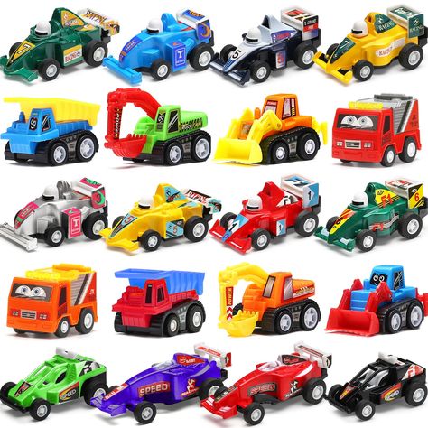 PRICES MAY VARY. Pull Back Truck, All comes in different style(Random color)!!including 12 racing car and 8 construction truck, Just pull it back and let it go forward fastly. these small cars toy will surely give a never ending fun to your children. Pull Back Car, Made of the high quality plastic car toy that are sturdy, durable, lightweight and very healthy for your children to play with. Construction Vehicles, The All Different 20 pieces play vehicle set are very realistic with the excellent Carnival Classroom, Dr Belongings, Chirstmas Gifts, Truck Theme Birthday, Cars Toy, Car Activities, Cars Birthday Party Disney, Classroom Prizes, Party Favors Birthday