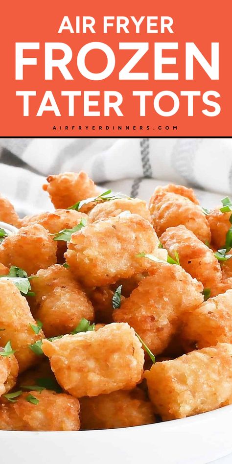 Easy to prepare an air fryer side dish recipe! This Air Fryer Frozen Tater Tots recipe features crisp golden brown tater tots with the perfect fluffy potato interior and is ready in 10 minutes. Make this easy potato side dish that will surely be a favorite for kids and adults! Tater Tots In Air Fryer, Frozen Tater Tots, Mustard Bbq Sauce, Tater Tots, Potato Side Dishes, Best Side Dishes, Main Course Recipes, Perfect Appetizers, Quick Snacks