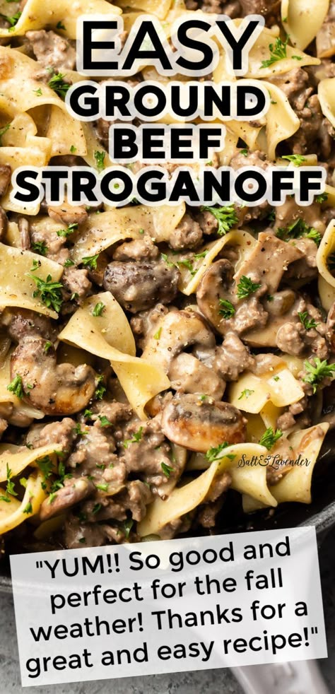 Beef Stragonoff Recipe, Stragonoff Recipe, Beef And Mushroom Recipe, Classic Beef Stroganoff Recipe, Ground Beef Stroganoff Recipe, Easy Ground Beef Stroganoff, Beef Stroganoff Recipe, Beef Stroganoff Easy, Ground Beef Casserole Recipes