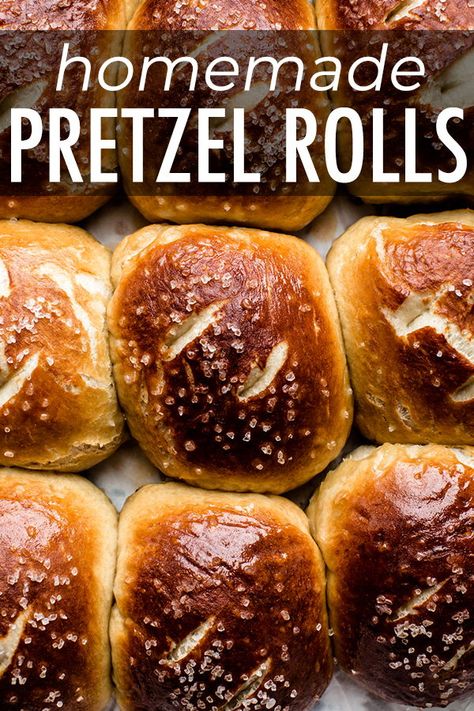 Pretzel Rolls Recipe, Pretzel Bun Recipe, Pretzel Roll Recipe, Homemade Pretzels Recipe, Rolls From Scratch, Pretzel Buns, Homemade Pretzel, Pretzel Bread, Pretzel Rolls