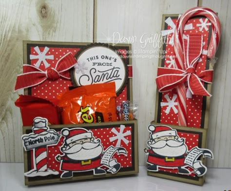 Christmas Craft Fair Ideas, Dawns Stamping Thoughts, Christmas Treats Holders, Christmas Treats Boxes, Christmas Craft Fair, Candy Crafts, Treat Holders, Christmas Treat, Candy Holder