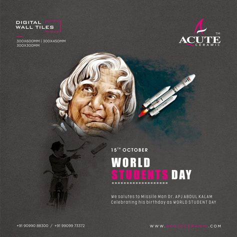 World Students Day, International Students Day, Power Of Knowledge, 15 October, Students Day, Keep Learning, Change Maker, Creative Posters, Let's Celebrate