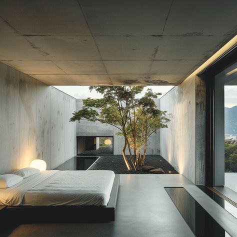 Nestled amidst nature's grandeur, the Concrete Villa is a stunning example of modern architecture that harmonizes with its natural surroundings. This villa, defined by its minimalist design and use of raw concrete, epitomizes simplicity and elegance, creating a serene retreat that seamlessly integrates with the environment. #architecture #house #fashion #decor #diy #homedecor #amazingarchitecture #interiordesign #contemporaryhome #modern #residence #designer Modern Concrete Architecture, Modern Concrete House Interior, Modern Concrete Interior Design, Concrete Houses Interior, Modern Concrete Interior, Concrete House Interior, Subterranean Architecture, Concrete Minimalist House, Concrete Villa