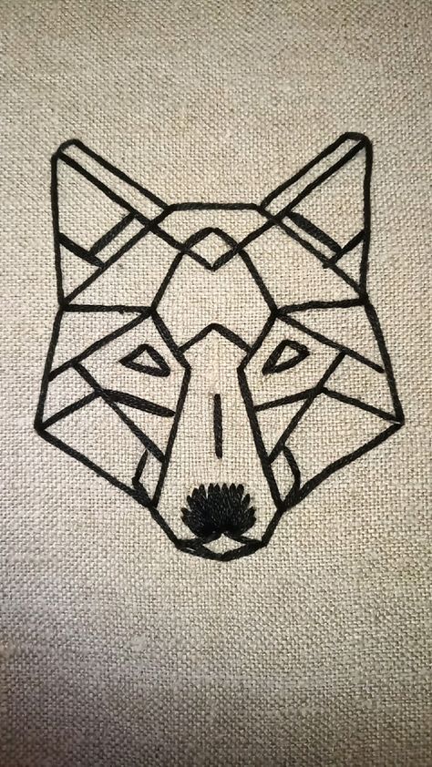 Embroidery For Men Ideas, Masculine Embroidery Designs, Manly Embroidery, Wolf Embroidery Pattern, Shirt Embroidery Ideas For Men, Masculine Embroidery, Wolf Line Art, Embroidery Wolf, Embroidery Stem Stitch