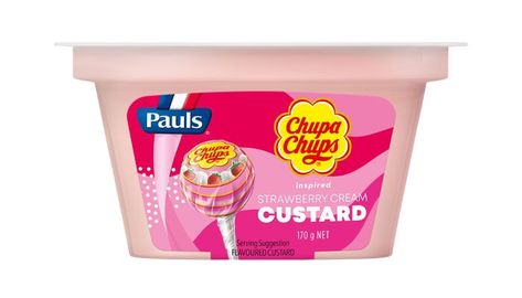 “Loved in Australia, the iconic taste of Pauls Custard works perfectly with Chupa Chups’ Strawberry & Cream, one of the most iconic flavours of all time,” said Asembl Managing Director, Justin Watson. #brandsuntapped #licensing #mojonation #brandextension Chupa Chups Strawberry Cream, Chupa Chups Strawberry, Cream Custard, Strawberry Cream, Strawberries And Cream, Custard, All About Time, All Time, Bring It On