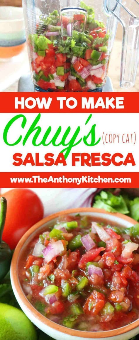 Copycat Chuys, Fresh Homemade Salsa Recipe, Salsa Fresca Recipe, Easy Homemade Salsa Recipe, Cold Dip Recipes, Salsa Tomatillo, Easy Homemade Salsa, Homemade Salsa Recipe, Salsa Fresca