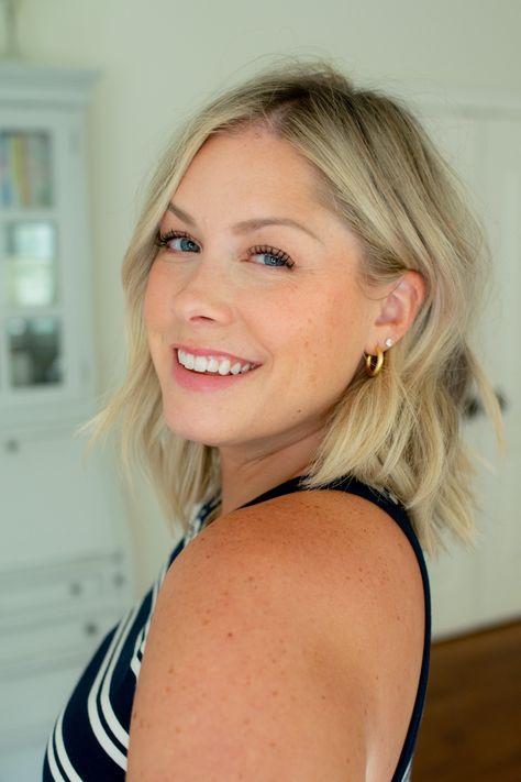 Layers And Blonde Highlights, Medium Haircut With Layers, Kate Bryan, The Small Things Blog, Haircut With Layers, Medium Haircut, Small Things Blog, Full Coverage Makeup, Light Makeup Looks