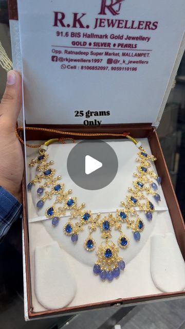 ✨R K JEWELLERS✨ on Instagram: "BLUE TANZANITE NECKLACE 😍✨✨⭐️

22CT 916 HALLMARK JEWELLERY ✨😍

FREE SHIPPING AVAILABLE ✨⭐️

📲8106852097 WHATSAPP FOR ANY REQUIREMENTS ✨🤩

VISIT OUR STORE FOR MORE LATEST LIGHT WEIGHT JEWELLERY COLLECTIONS✨✨. @r_k__jewellers 🤩✨" Hallmark Jewellery, Tanzanite Necklace, Light Weight Jewelry, Blue Tanzanite, Free Jewelry, Hallmark, Gold Jewelry, Jewelry Collection, Free Shipping