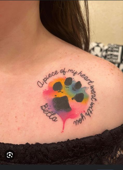 Tattoos With Deep Meaning, Remember Tattoo, Bridge Tattoo, Pet Memorial Tattoo, Pet Tattoos, Pride Tattoo, Dog Memorial Tattoos, Pawprint Tattoo, Rainbow Tattoos