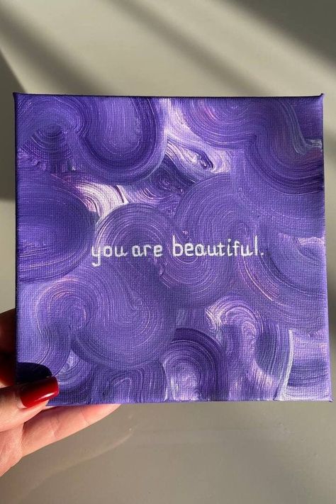 Give yourself inspiration every day with our unique affirmation paintings inspired by the power of positive thinking. These paintings are more than just decorative pieces, they are powerful reminders of your power and possibilities. Each handmade painting with motivational affirmations inscriptions is unique and created with love and care. We offer the option to personalise the inscriptions to make your painting even more special and meaningful to you. Choose any colour from our wide range of of Positive Wall Painting Ideas, Self Worth Painting, Acrylic Painting With Meaning, Vision Board Painting Ideas, Positive Affirmation Painting, Inspiring Quotes Painting, Self Care Painting, Inspirational Painting Ideas, Cute Girly Paintings