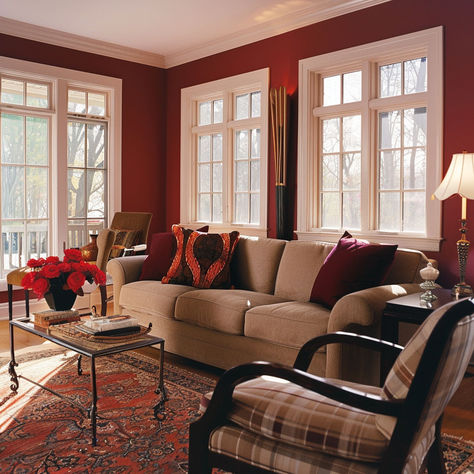 10 Colors That Go Perfectly With Red Sw Natural Linen, Red Accents, Natural Linen, Accent Colors, 10 Things, Red, Color