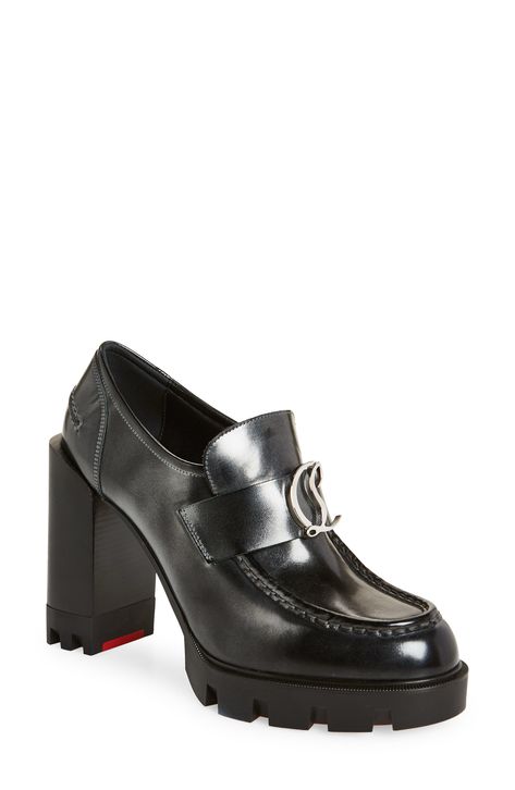 Christian Louboutin Alta Platform Loafer Pump available at #Nordstrom Loafer Heels, Platform Loafers, Christian Louboutin, Shoe Jewelry, Loafers, Nordstrom, Pumps, Heels