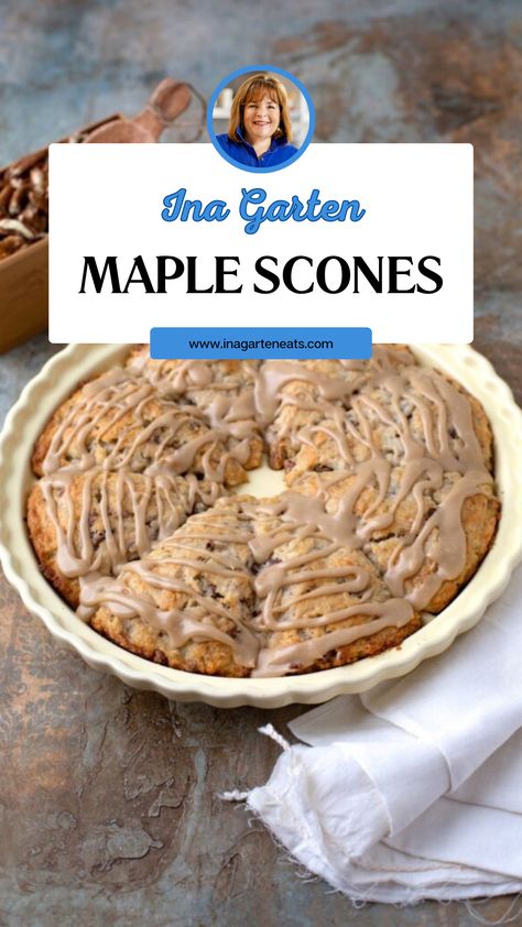 Ina Garten Maple Scones Ina Garten Maple Oatmeal Scones, Ina Garden Apple Tart, Apple Gallette Recipe Ina Garten, Maple Oat Scones Recipe, Maple Oat Scones, Maple Scones Recipe, Cranberry Orange Scones Ina Garten, Maple Scones, Oat Scones