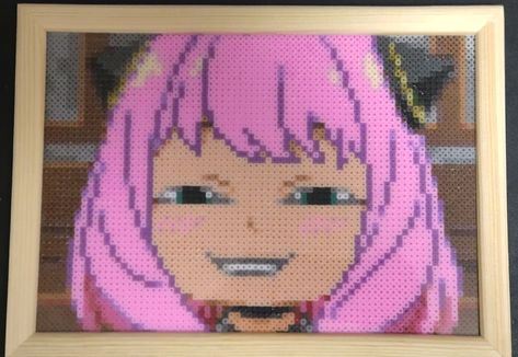 Perler Anime, Pokemon Cross Stitch Patterns, Hama Art, Pokemon Cross Stitch, Anime Spy X Family, Beads Patterns, Perler Crafts, Hama Beads Patterns, Spy X Family