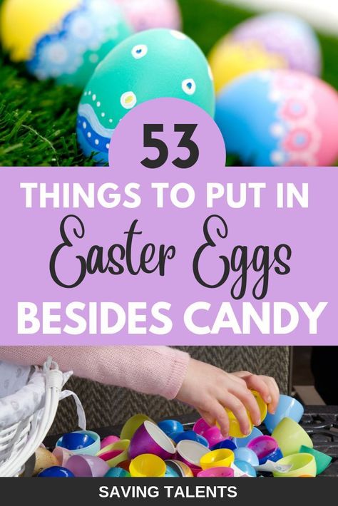 50+ Non-Candy Easter Egg Fillers – Saving Talents . #easter #easteregg Ideas For Easter Eggs, Easter Egg Stuffers, Egg Stuffers, Easter Egg Filling, Easter Egg Hunt Ideas, Egg Hunt Ideas, Easter Eggs Kids, Easter Egg Fillers, Egg Fillers