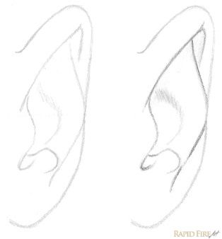 How to draw an ear from the front in 11 steps | RapidFireArt Unrealistic Art, Charcoal Ideas, Drawing Figures, Basic Sketching, How To Draw Ears, Pencil Drawing Tutorials, Face Sketch, Basic Drawing, Drawing For Beginners