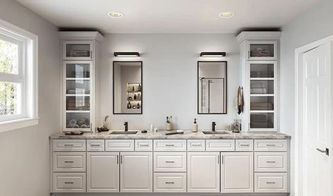 Bathroom Cabinet Ideas – 13 smart designs that are practical Bathroom Vanity Ideas Bedroom, Vanity Ideas Bedroom Modern, Vanity Ideas Bedroom Modern Luxury, Bedroom Modern Luxury, 3d Kitchen Design, Lily Ann Cabinets, Kitchen Cabinets For Sale, White Bathroom Cabinets, Bathroom Cabinetry