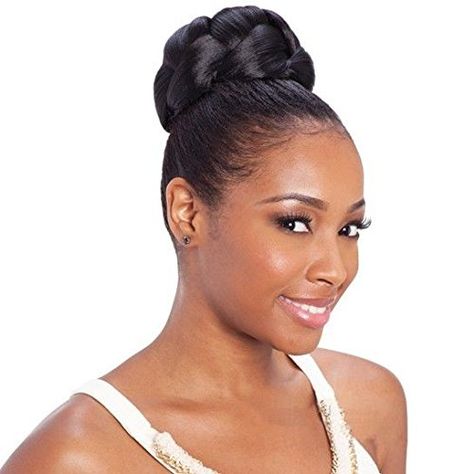 Freetress Equal Synthetic Bun  Macaroon1B >>> Read more reviews of the product by visiting the link on the image. (This is an affiliate link) #HairWigs Trendy Hair Styles, Natural Hair Bun Styles, Hair Weaving, Hair Knot, Super Hair, Natural Hair Updo, Hair Ponytail Styles, Half Wigs, Ponytail Styles