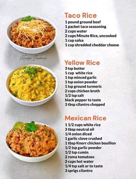 Easy Flavored Rice, Flavored Rice Recipes, Cheddar Cheese Recipes, Taco Rice, Mexican Rice Recipes, Minute Rice, Rice Side, Flavored Rice, Recipe Journal